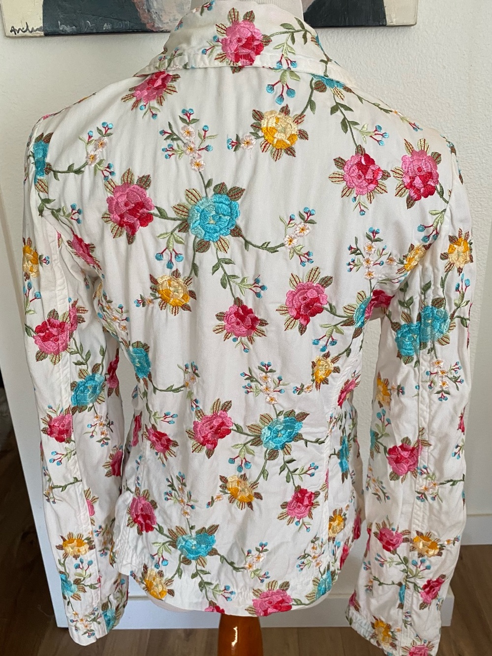 Johnny Was white heavily embroidered vintage floral blazer M- 28.00 - Picture 4 of 7